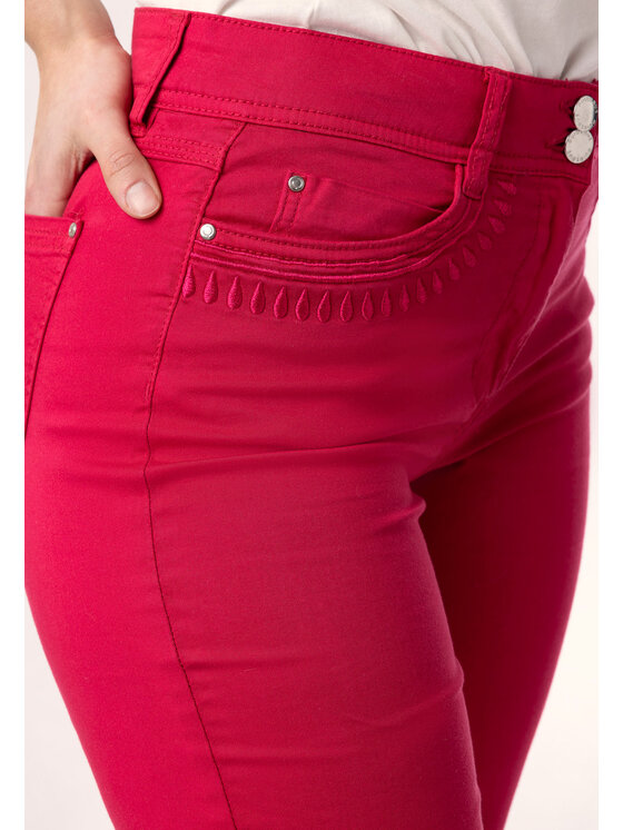 QUIOSQUE QUIOSQUE Dámske nohavice 3OB004 Bordová Regular Fit