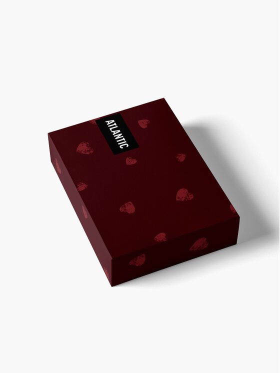 Atlantic Atlantic Bokserki Luźne Giftbox Bordowy