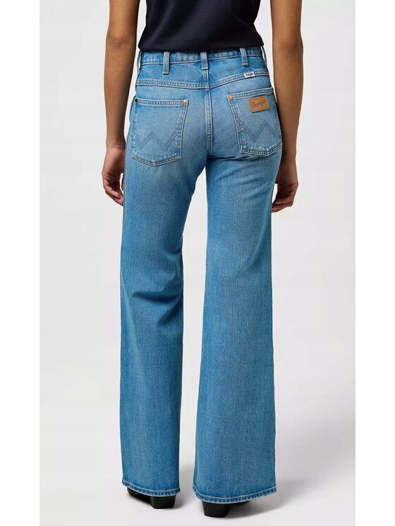Wrangler Wrangler Jeansy 70S Flare Niebieski Flare Fit