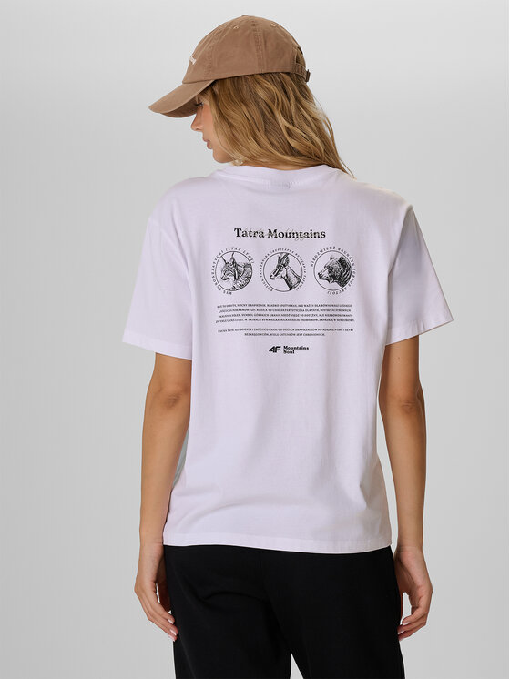 4F 4F T-Shirt OUTLAND Bílá Loose Fit