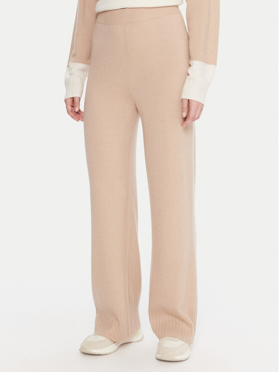 United Colors Of Benetton United Colors Of Benetton Плетени панталони 102HDF00Z Бежов Wide Leg