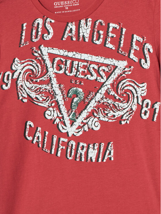 Guess Guess T-Shirt L5RI00 K8HM4 Czerwony Regular Fit