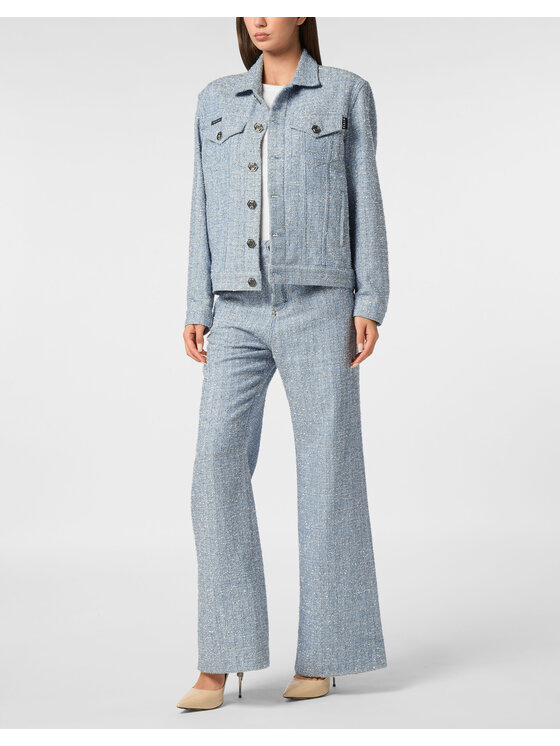 PHILIPP PLEIN PHILIPP PLEIN Jeansová bunda 24241 Světle modrá Regular Fit