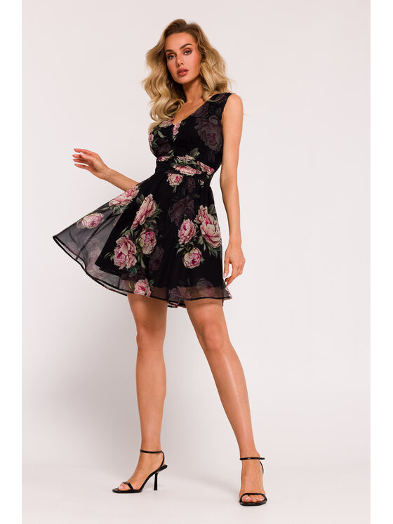 Made of Emotion Made of Emotion Sukienka koktajlowa M782 Czarny Generous Fit
