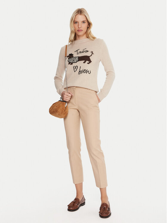 Weekend Max Mara Weekend Max Mara Spodnie materiałowe Vite 2415131031 Beżowy Regular Fit