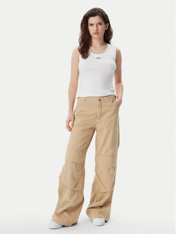 Tommy Jeans Tommy Jeans Top DW0DW21369 Biały Slim Fit