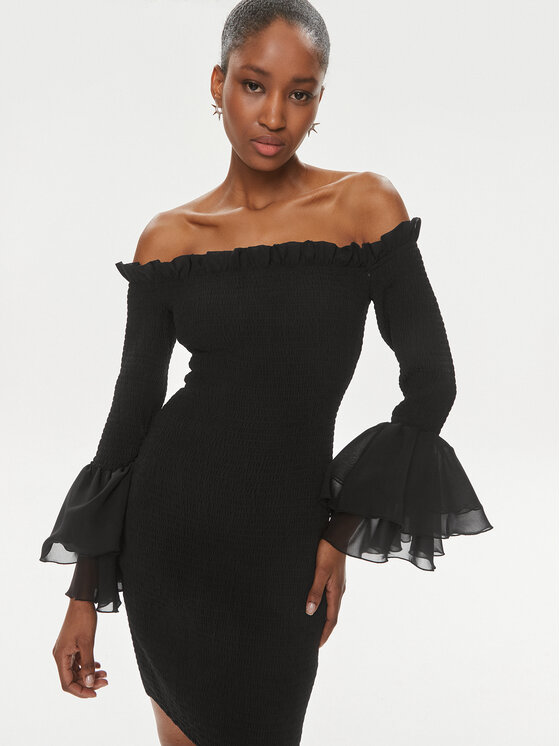 ROTATE ROTATE Rochie cocktail Chiffon 112112100 Negru Regular Fit