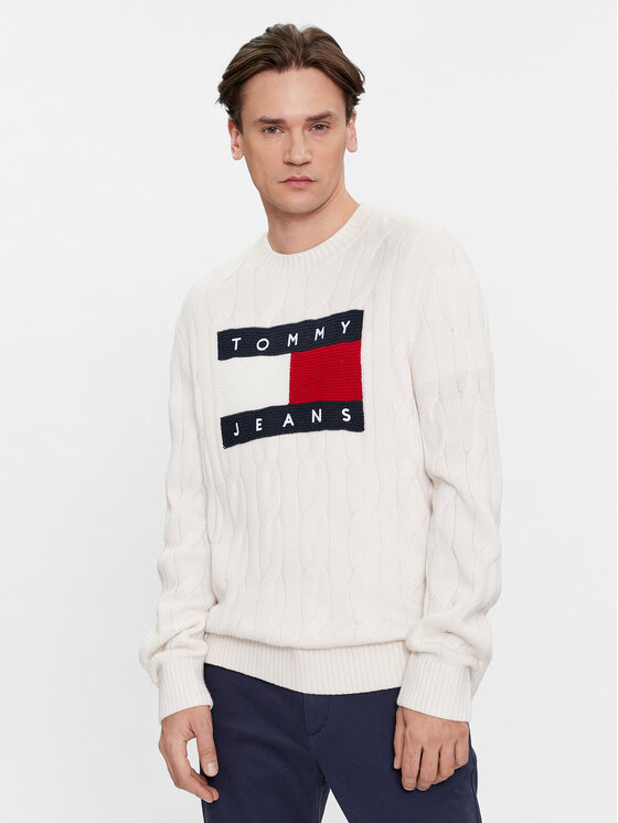 Tommy Jeans Tommy Jeans Maglione Flag DM0DM17762 Écru Relaxed Fit