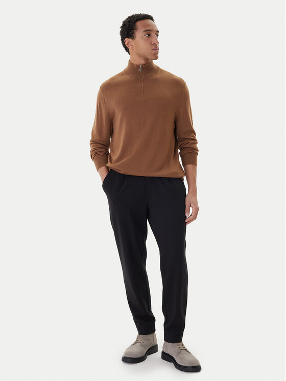 Calvin Klein Calvin Klein Bluză cu gât LV04LD318G Maro Regular Fit