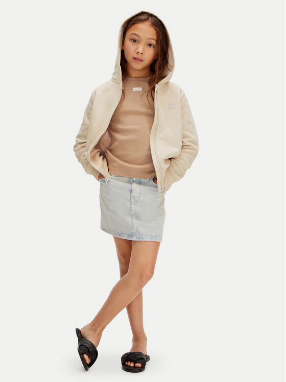 Calvin Klein Jeans Calvin Klein Jeans Mikina Mini Badge LV1CKSJB34 Béžová Regular Fit
