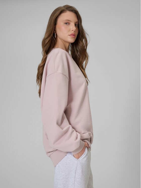 4F 4F Bluza BASIC+ Różowy jasny Loose Fit