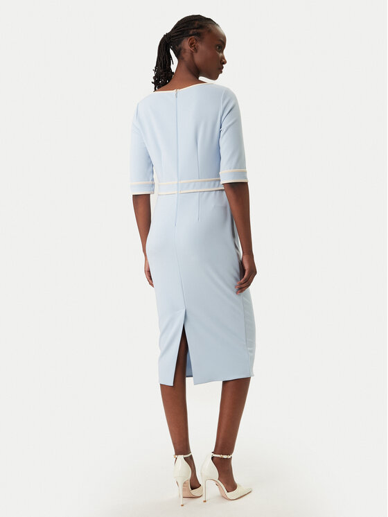 Rinascimento Rinascimento Koktejlové šaty CFC0127991003 Světle modrá Slim Fit