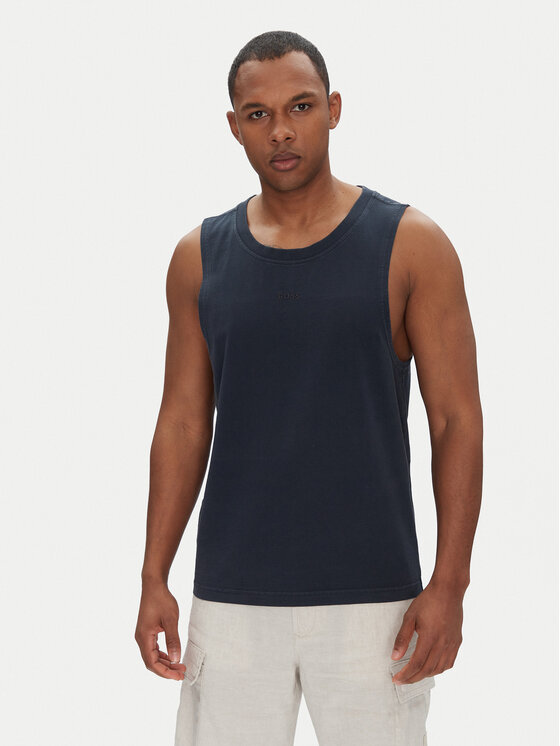 BOSS BOSS Majica brez rokavov 50536739 Mornarsko modra Regular Fit
