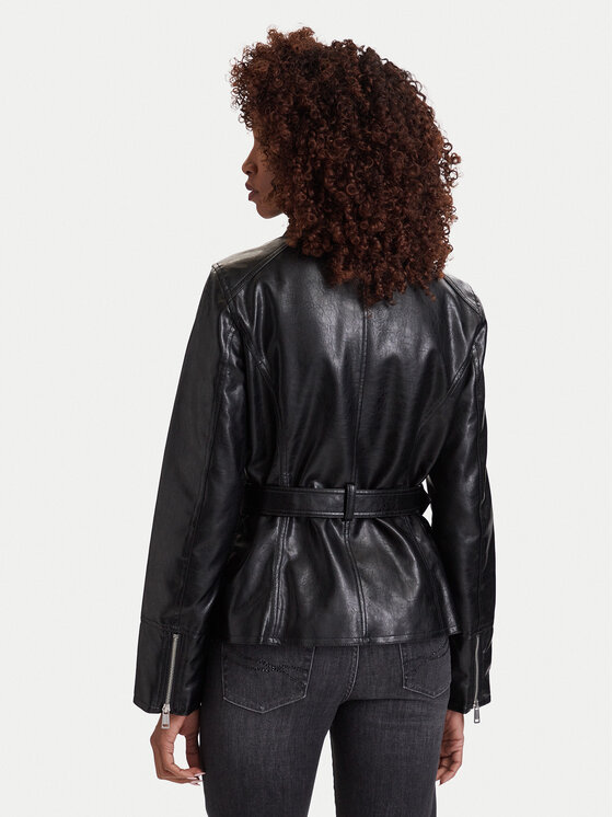 Guess Guess Kurtka z imitacji skóry W6YL25 W2914 Czarny Regular Fit