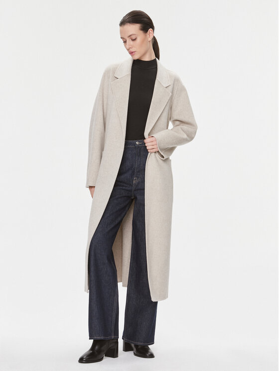 IVY OAK IVY OAK Gyapjú kabát Celia IO1123F1046 Bézs Loose Fit
