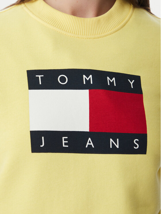 Tommy Jeans Tommy Jeans Džemperis Flag DW0DW22564 Šviesiai geltona Regular Fit