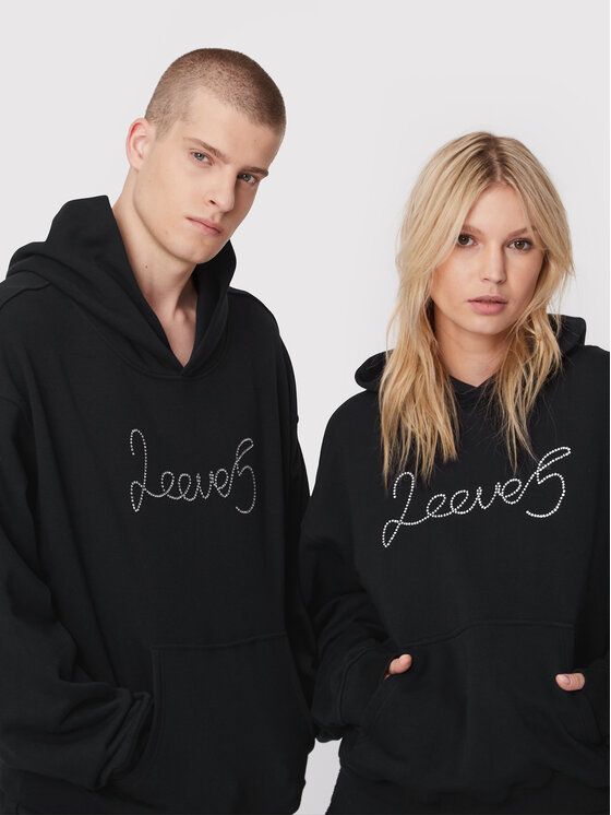2005 2005 Mikina Unisex 2005 X Leeves „2eeve5” Černá Relaxed Fit