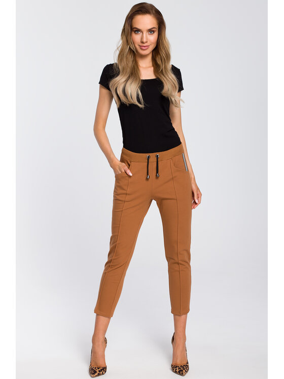 Made of Emotion Made of Emotion Dámske nohavice M411 Hnedá Custom Fit