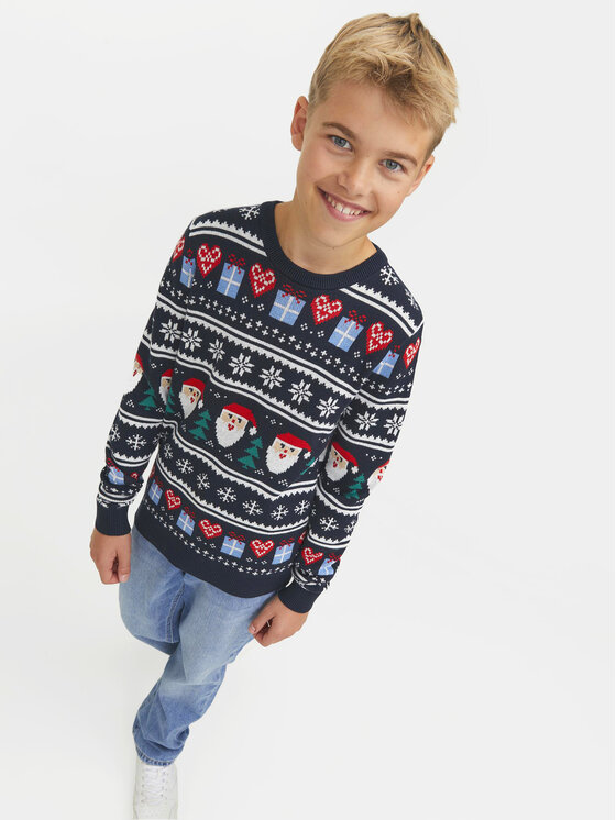 Jack&Jones Junior Jack&Jones Junior Džemper 12248144 Tamnoplava Regular Fit