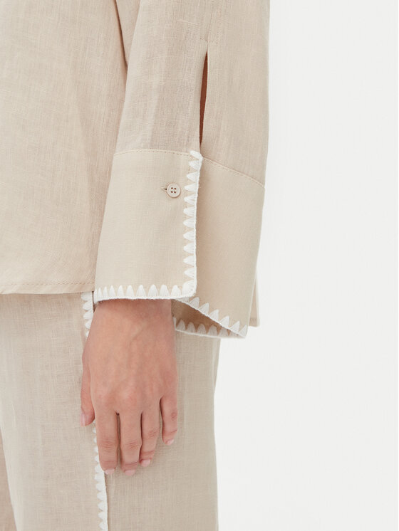 ICONA ICONA Košeľa RP5LE003 Béžová Relaxed Fit