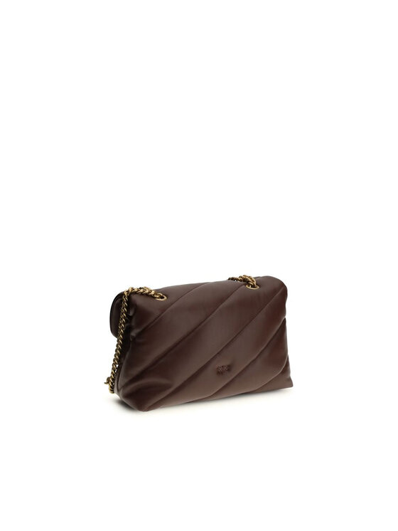 PINKO PINKO Borsetta Brown Calf Leather Bos Taurus Shoulder Marrone