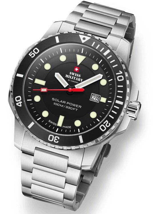 Swiss Military by Chrono Swiss Military by Chrono Zegarek SMS34102.01 Srebrny