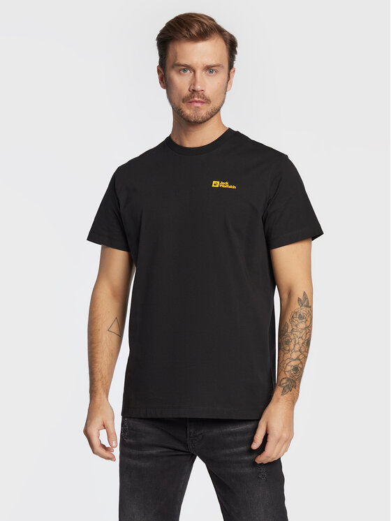 Jack Wolfskin Jack Wolfskin Marškinėliai Essential 1808382 Juoda Regular Fit