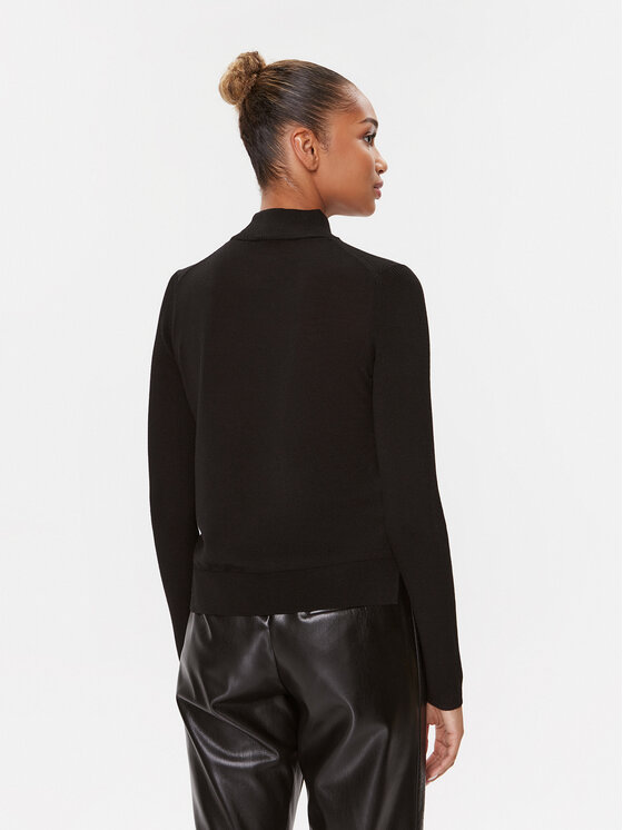 HUGO Hugo Bluză cu gât Sedennian 50500811 Negru Regular Fit
