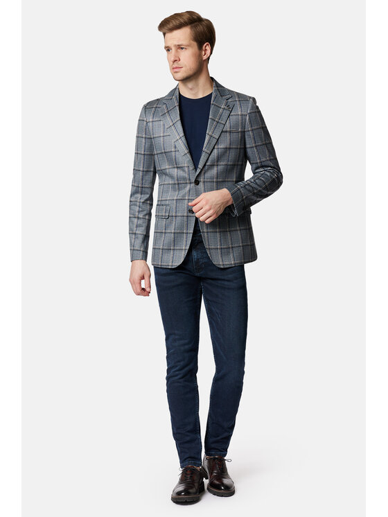 Lancerto Lancerto Marynarka Cincinnati MA131124000007 Szary Slim Fit