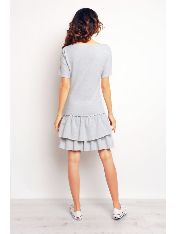 Infinite You Infinite You Sukienka letnia M094 Szary Basic Fit