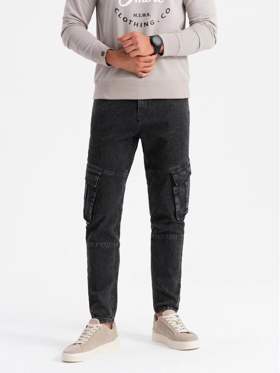Ombre Ombre Jeansy P1079 Černá Regular Fit