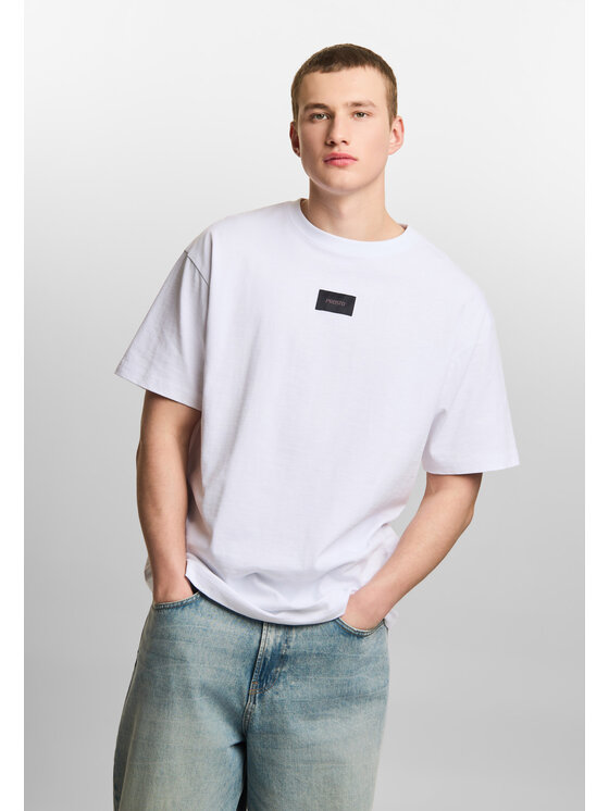 PROSTO. PROSTO. T-Shirt Jacquard Label KL261MTEE1041 Biały Oversize