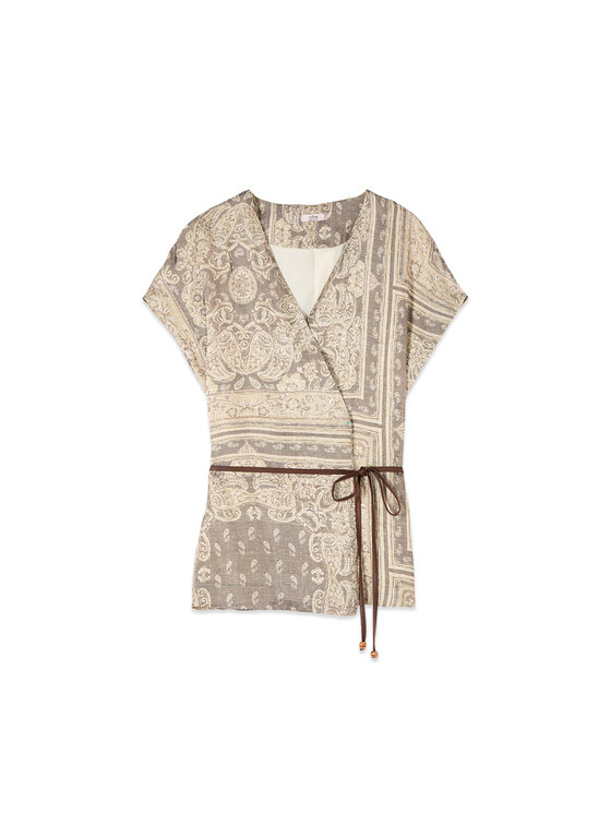 Oltre Oltre Blusa 2011J000776N0R2 Beige Regular Fit