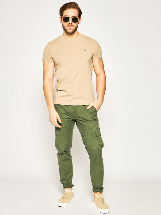 Tommy Hilfiger Tommy Hilfiger Marškinėliai Strech MW0MW10800 Ruda Slim Fit