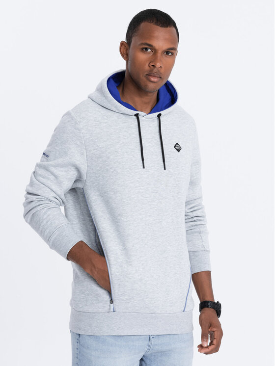 Ombre Ombre Mikina OM-SSNZ-22FW-006 Šedá Regular Fit