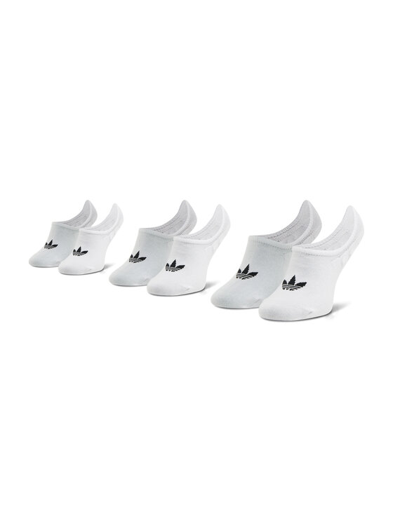 Set 3 perechi de șosete scurte unisex adidas No-Show Socks 3P FM0676 White