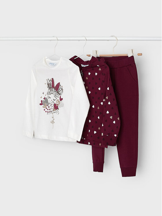 Mayoral Mayoral Set Sweatshirt, Bluse und Hose 4.863 Rosa Regular Fit