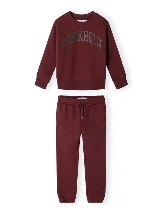 minoti minoti Komplet dresowy 32FLEECE163 Bordowy Baggy Fit
