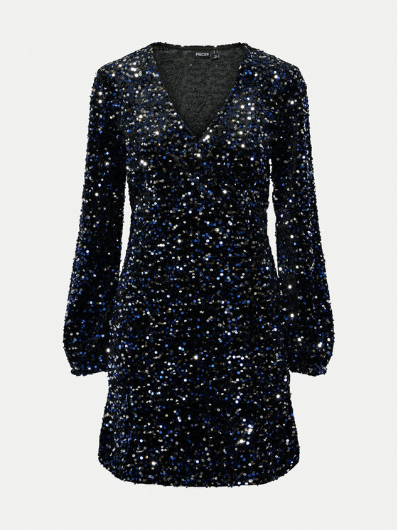 Pieces Pieces Kokteilinė suknelė 17133626 Juoda Slim Fit