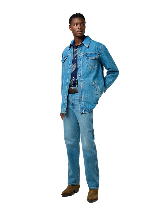 Wrangler Wrangler Giacca di jeans 112371445 Blu Relaxed Fit