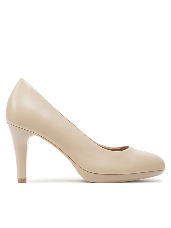 Pantofi cu toc subțire Caprice 9-22414-42 Écru