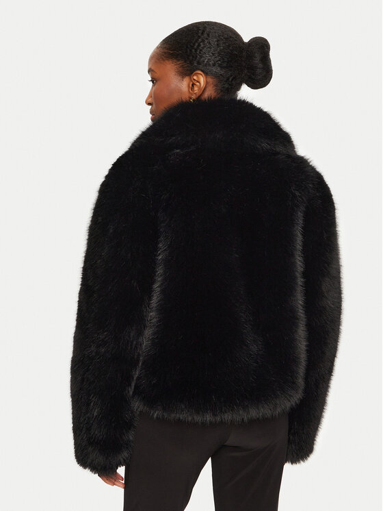 YES LONDON YES LONDON Pelzmantel 026 Schwarz Regular Fit