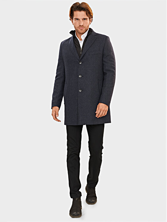 Evenemen Evenemen Płaszcz zimowy Capo Granatowy Slim Fit