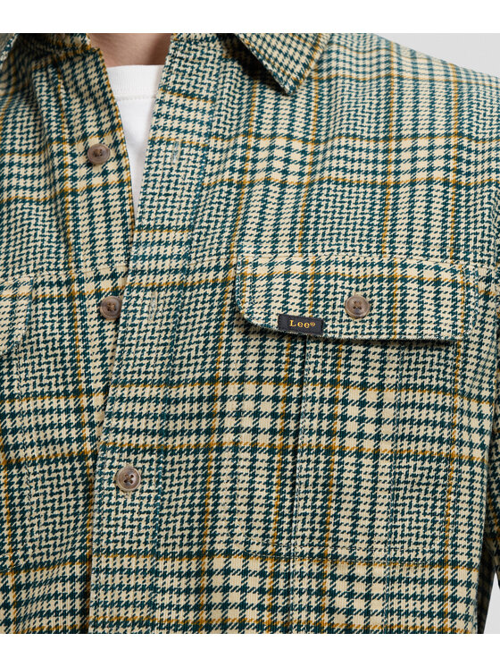 Lee Lee Koszula 112386425 Zielony Regular Fit