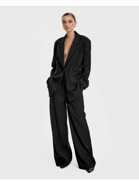 OPRA OPRA Marynarka OP-BLAZER-BLACK Czarny Regular Fit