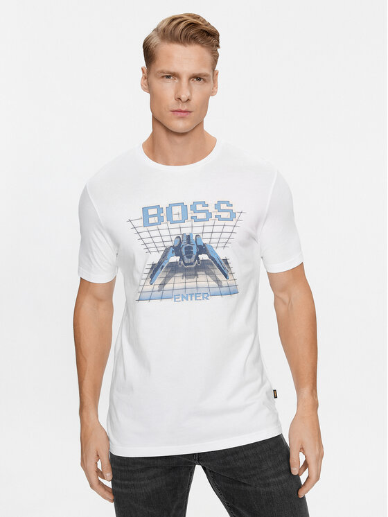 Boss Tricou Teenter 50503551 Bej Regular Fit
