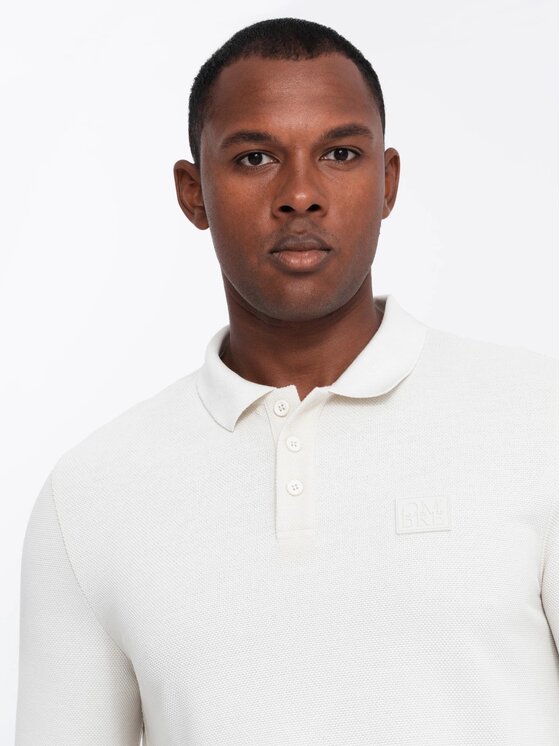 Ombre Ombre Longsleeve OM-POLS-0131 Biały Regular Fit