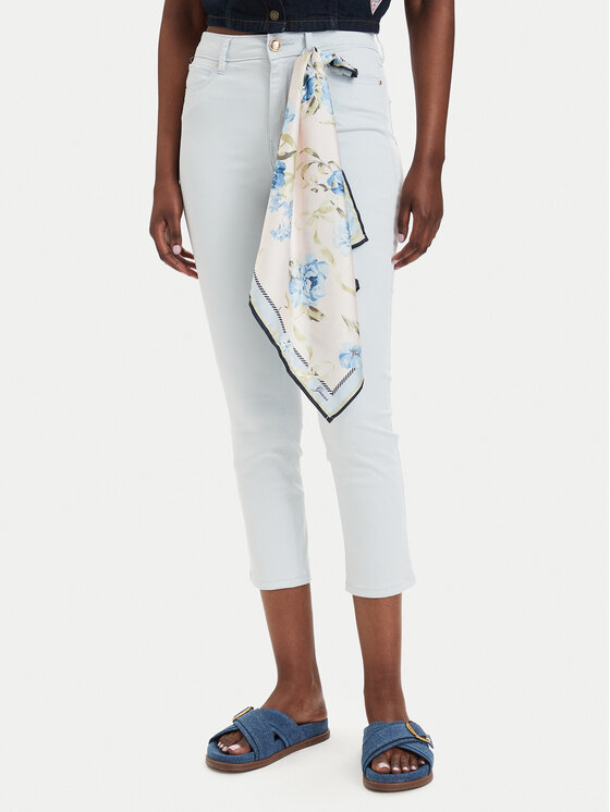 Guess Blugi W5GA91 W93CM Albastru deschis Skinny Fit