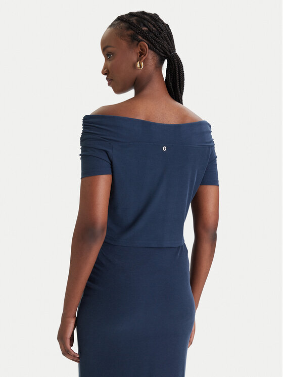Guess Guess Bluză W6GP12 K2935 Bleumarin Regular Fit
