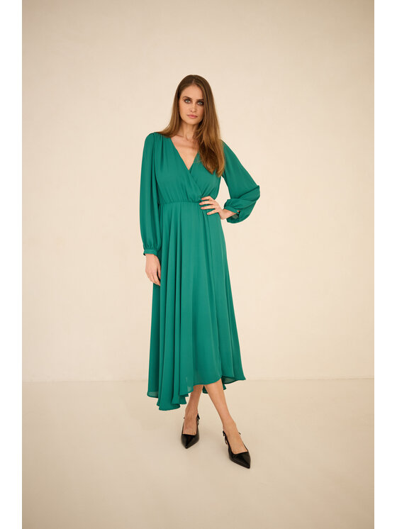 Entelier Entelier Sukienka wieczorowa maxi Zielony Comfortable Fit